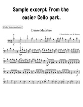 Sheet music excerpt for 'Danse Macabre' by C. Saint-Saens, suitable for intermediate cello players.
